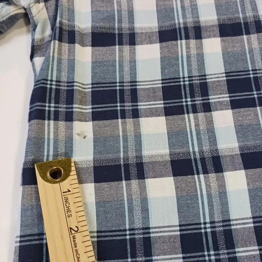 Lucky Brand Sportswear Men's Western Pearl Snap Button Up Blue Plaid Shirt Sz L - Picture 3 of 16